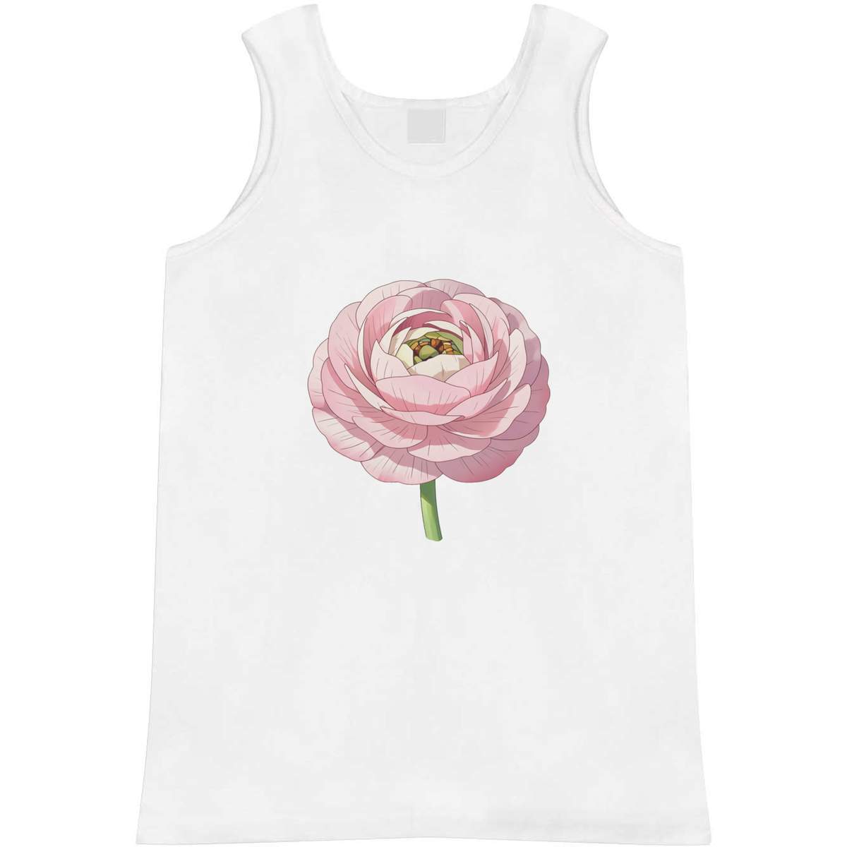 'Ranunculus Flower' Adult Vest - White, M - Sleeveless Tank Top for Gym, Training, Running, Sports and Summer (AV00188224)