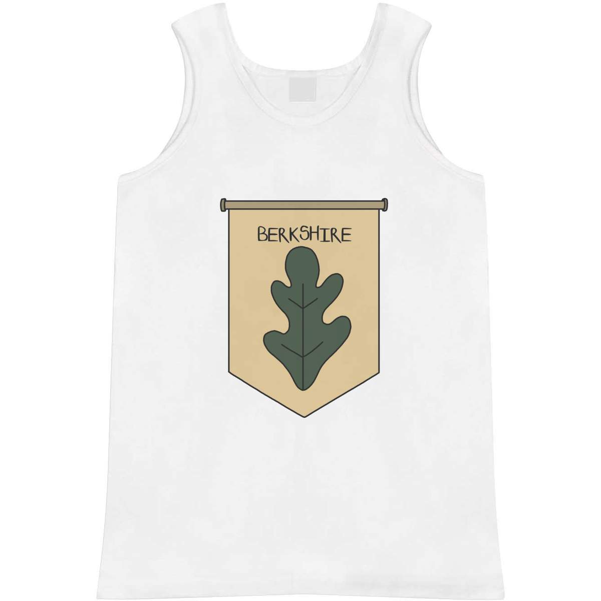 'Berkshire Banner' Adult Vest - White, M - Sleeveless Tank Top for Gym, Training, Running, Sports and Summer (AV00189652)