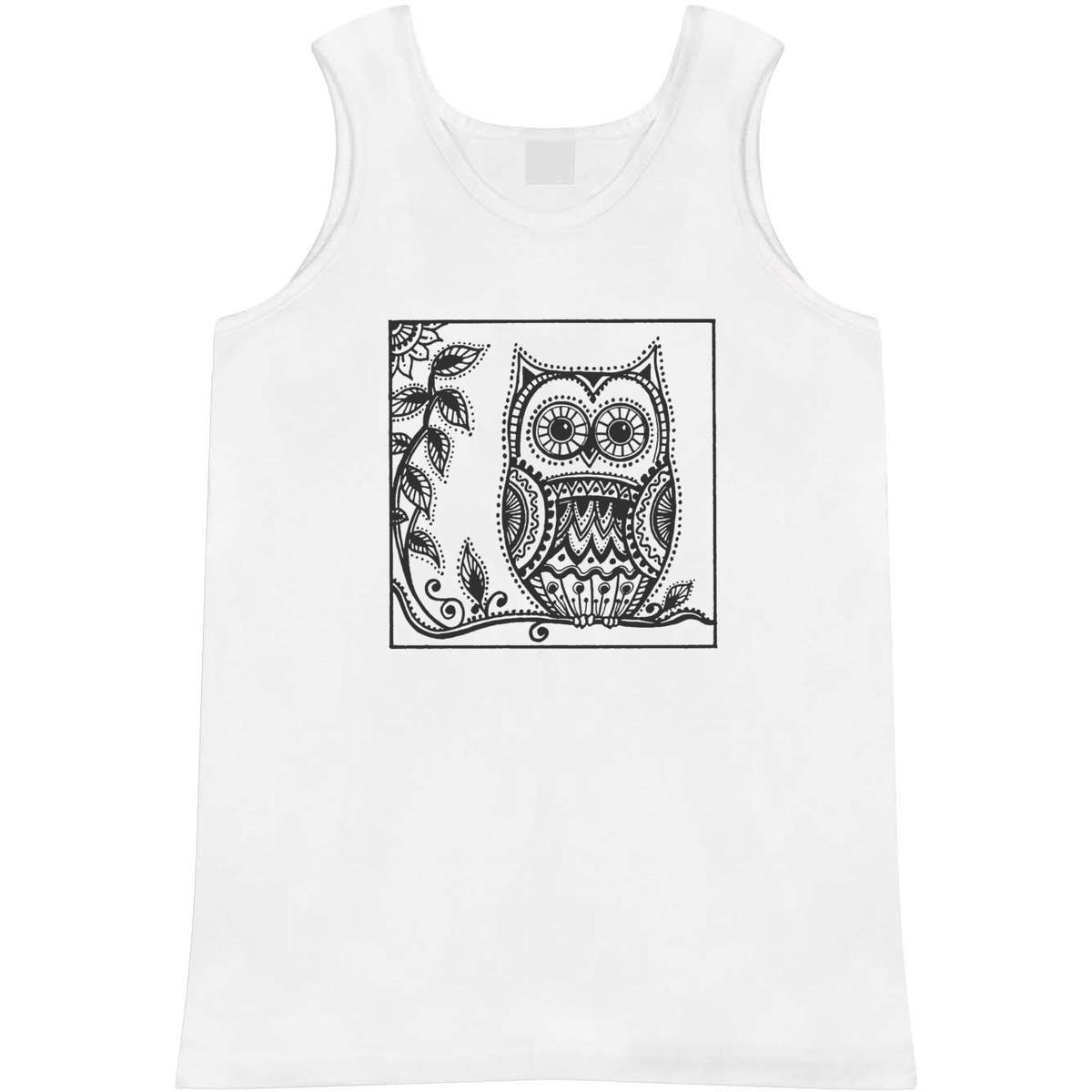 Small 'Owl On Tree Branch' Adult Vest / Tank Top (AV00015637)