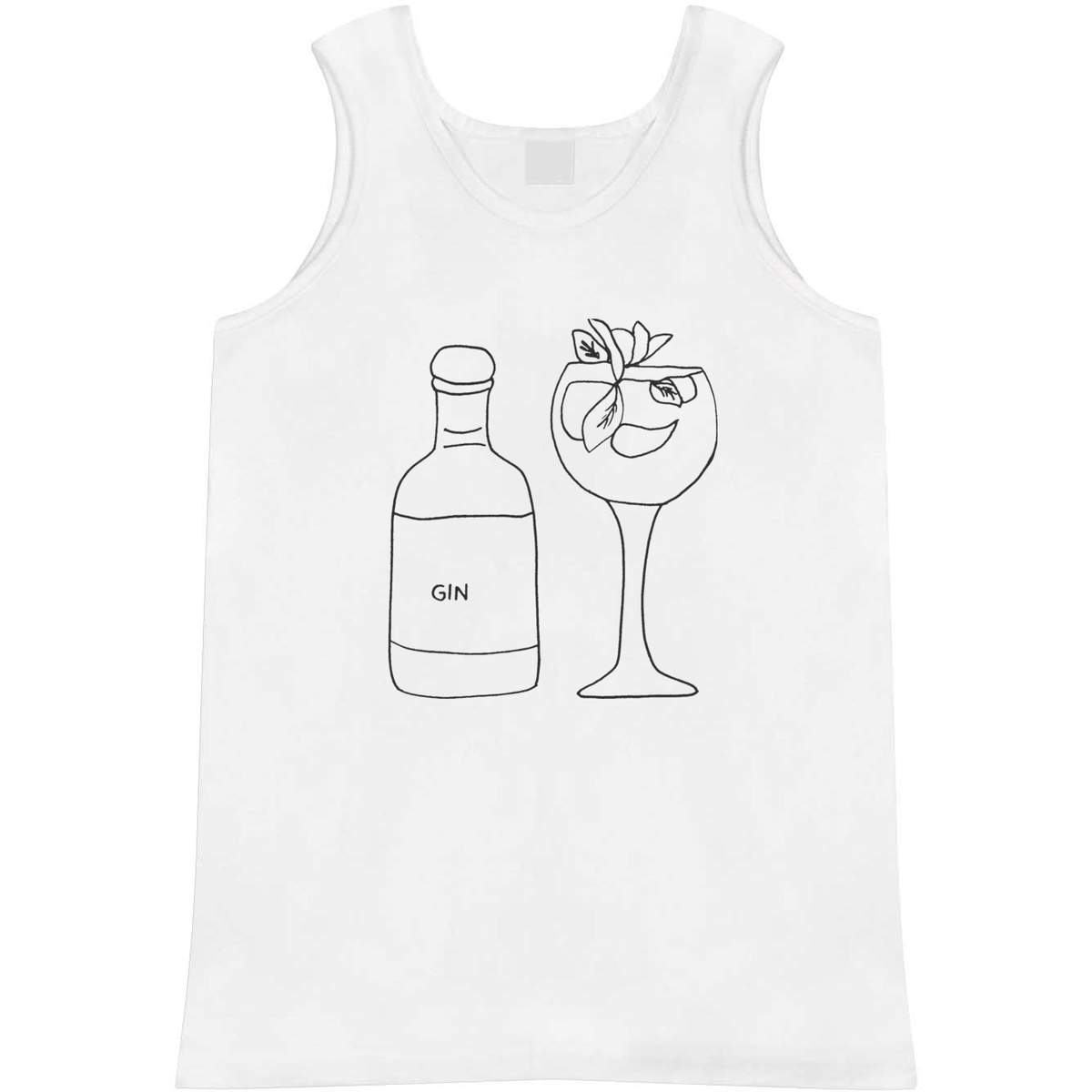 Small 'Gin With Glass' Adult Vest / Tank Top (AV00027785)