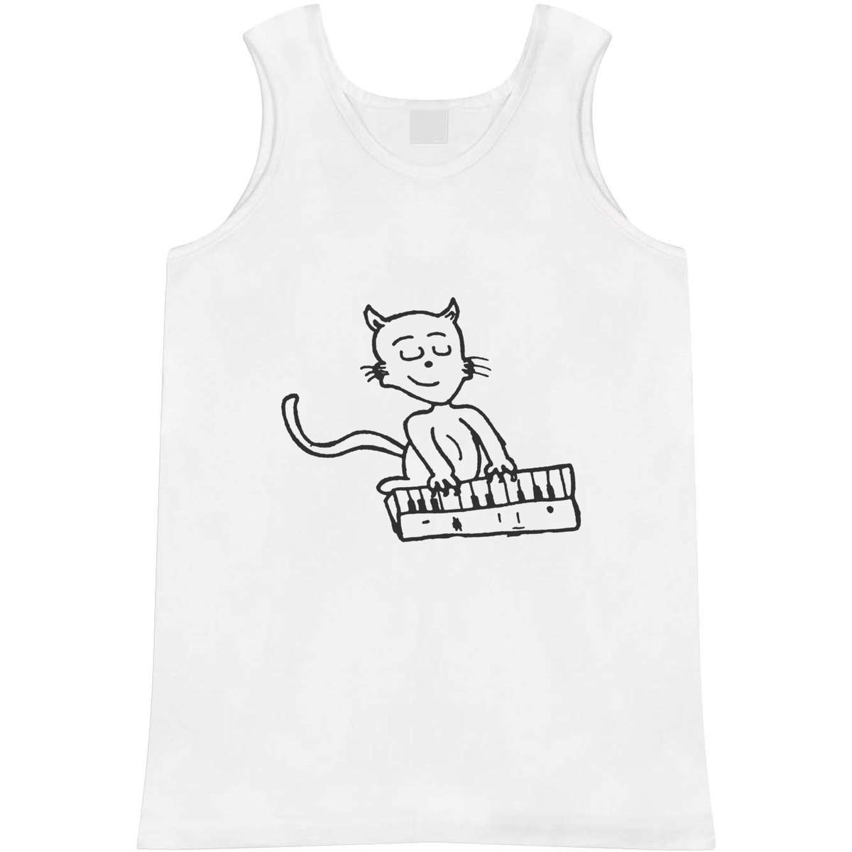 'Cat Playing Piano' Adult Vest / Tank Top (AV028305)