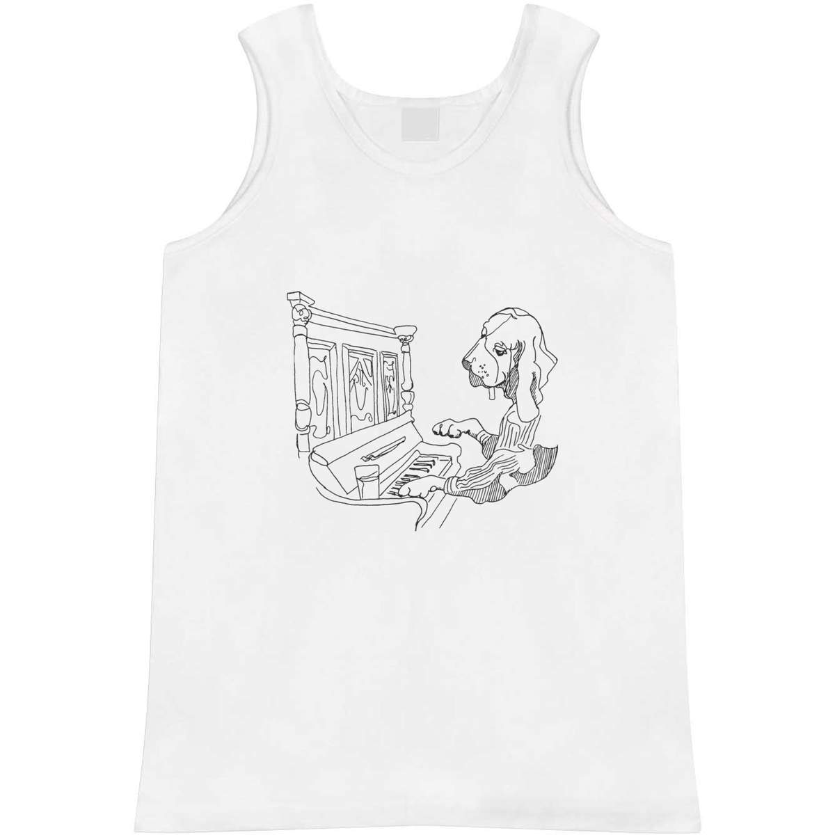 Small 'Dog Playing Piano' Adult Vest / Tank Top (AV00032549)