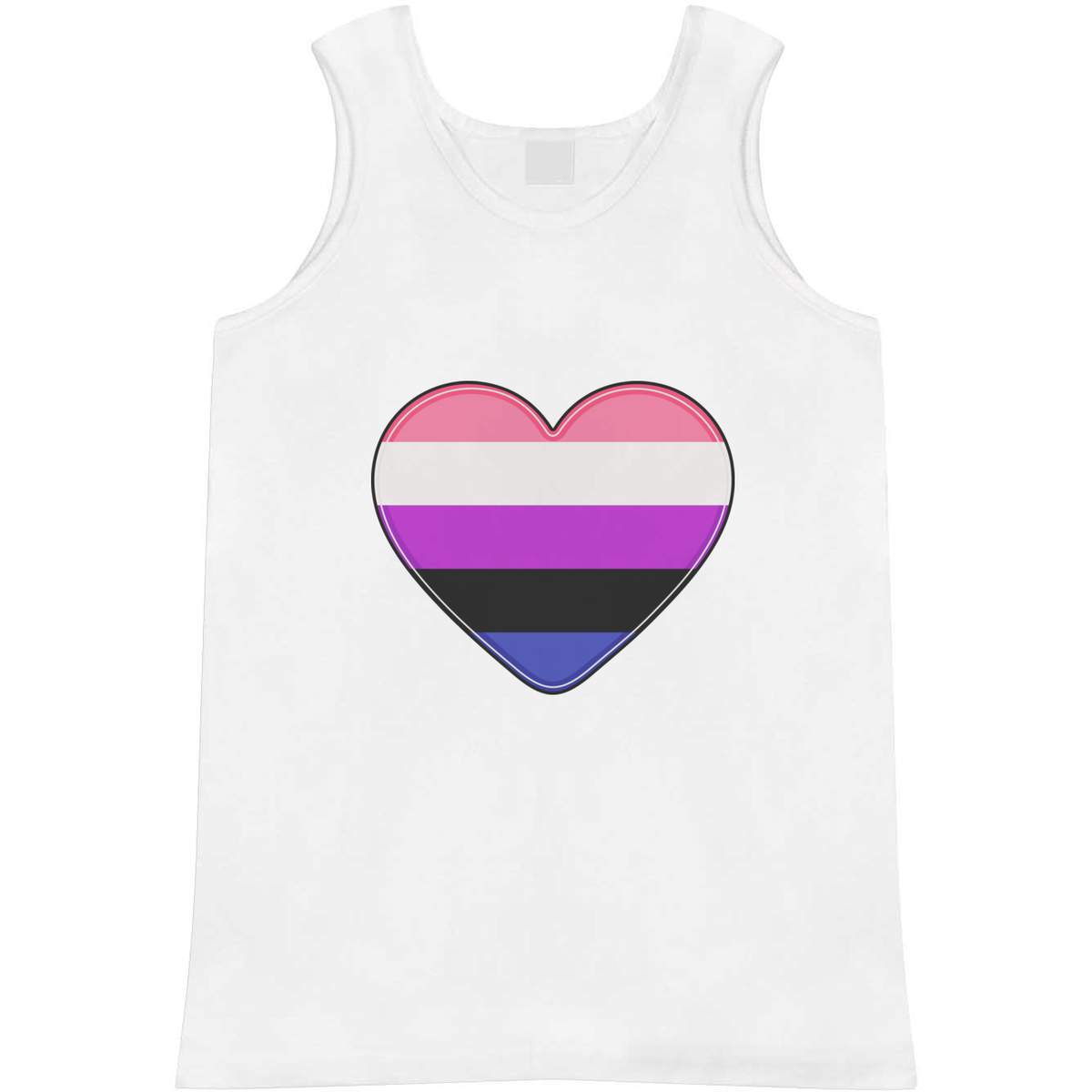 Small 'Gender Fluid Flag Heart' Adult Vest / Tank Top (AV00081215)