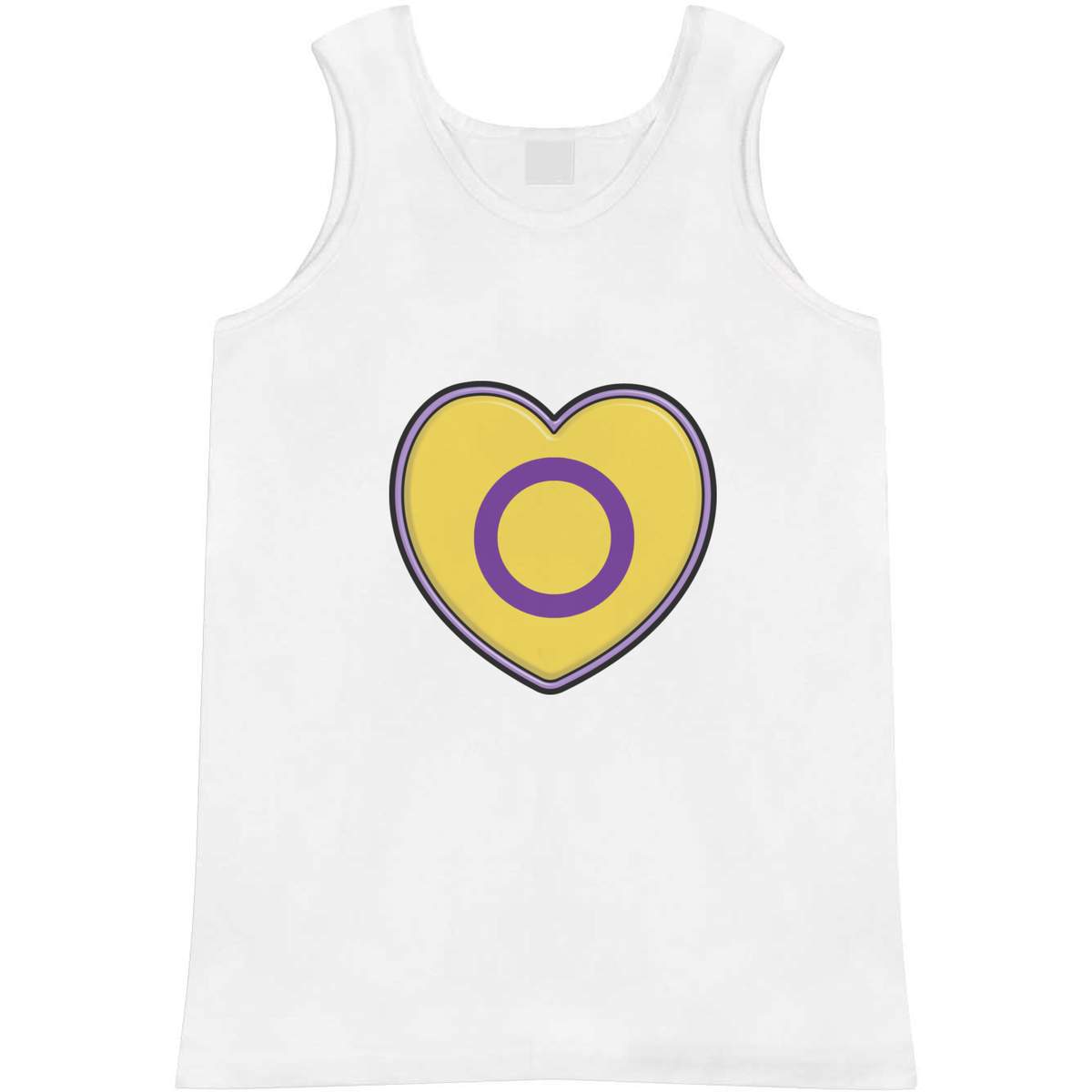 Small 'Intersex Pride Flag Heart' Adult Vest / Tank Top (AV00096553)