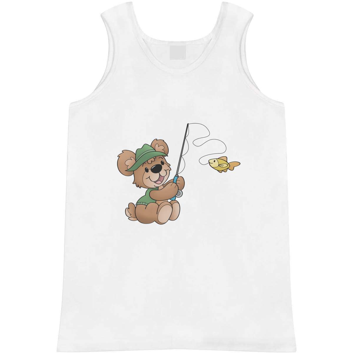 'Fishing Teddy Bear' Adult Vest / Tank Top (AV038531)
