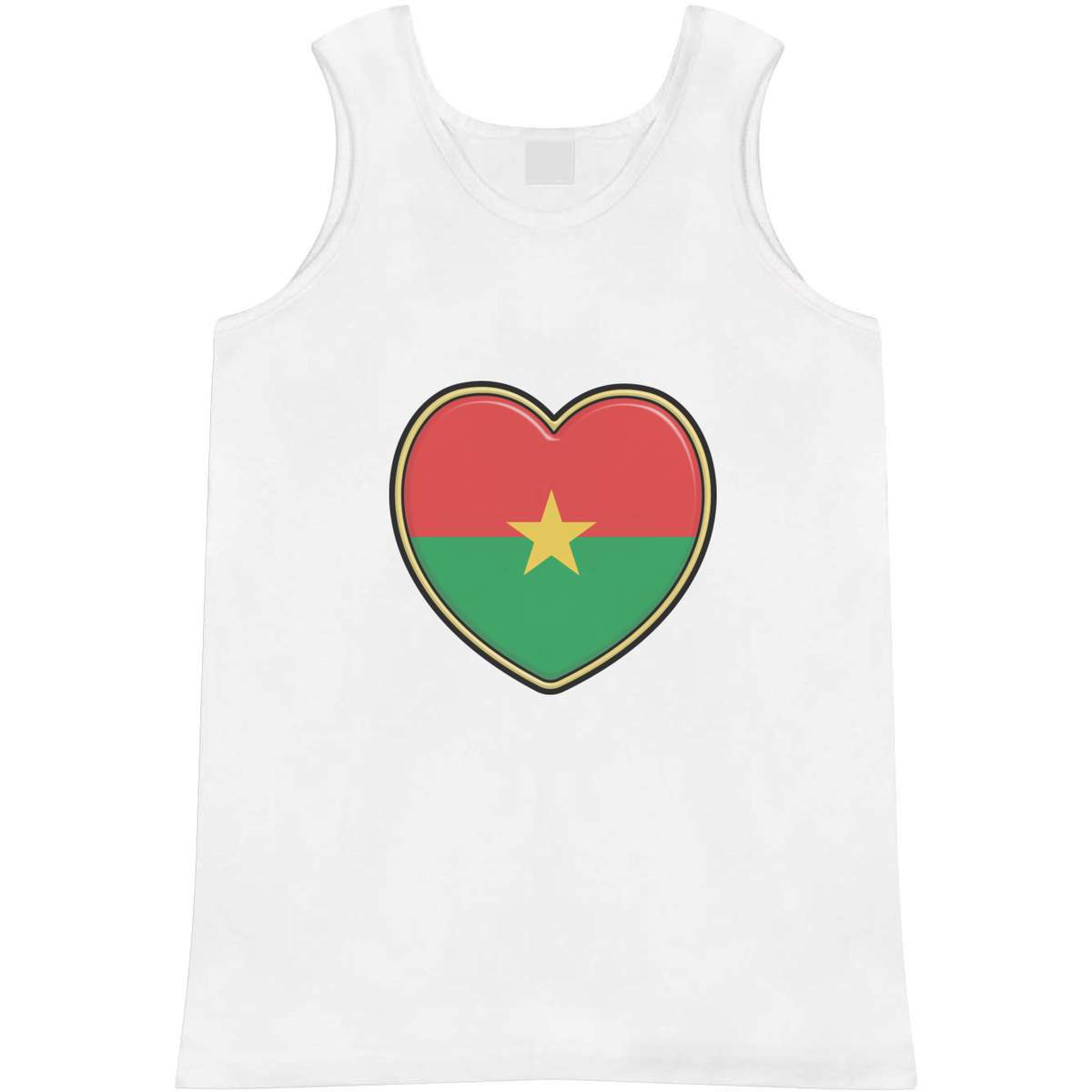 Small 'Burkina Faso Flag Heart' Adult Vest / Tank Top (AV00106819)
