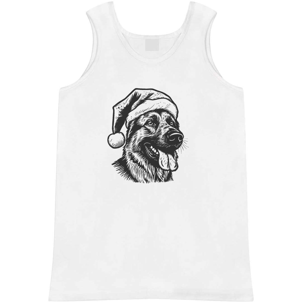 'German Shepherd with Santa Hat' Adult Vest / Tank Top (AV043681)