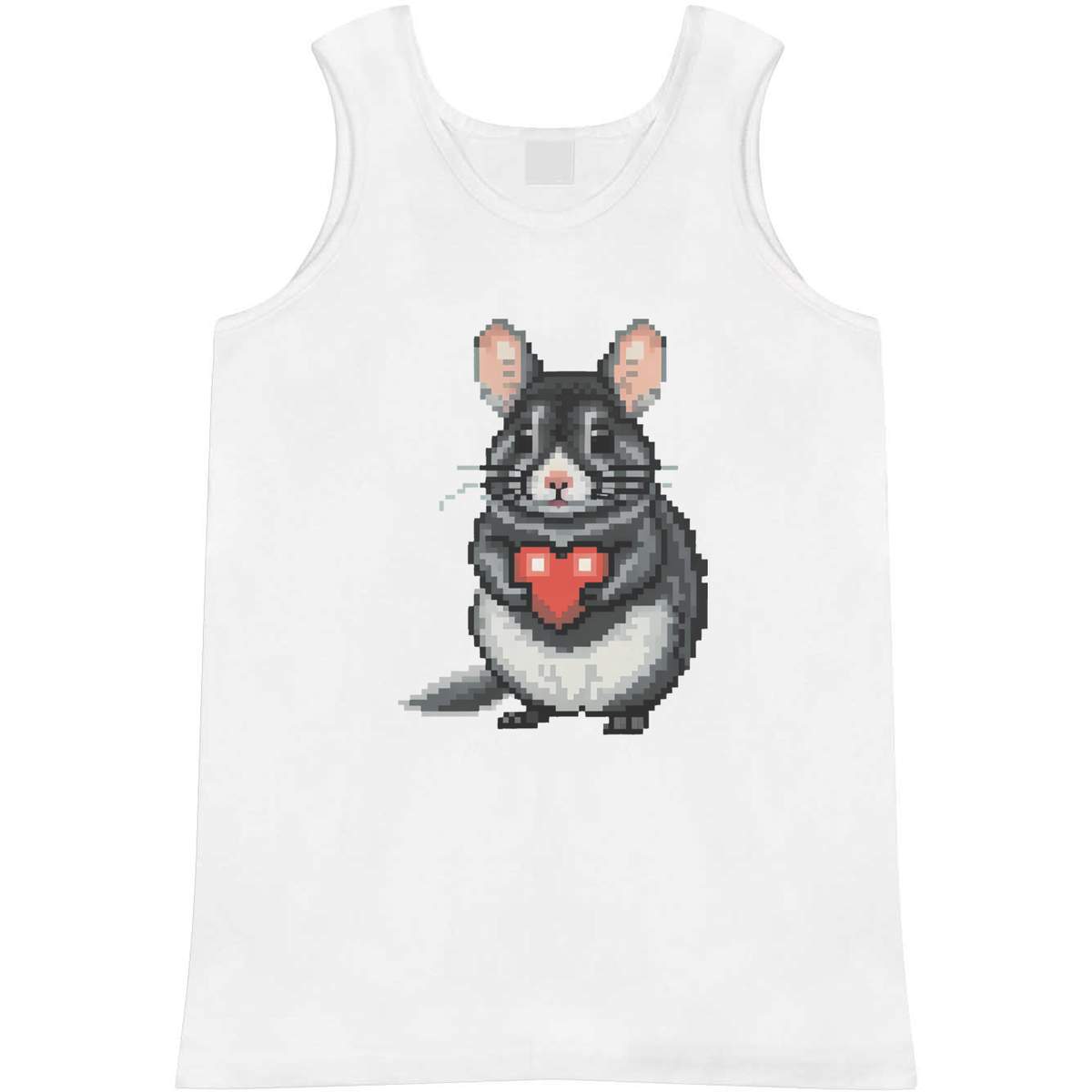 'Pixel Art Chinchilla Holding Heart' Adult Vest / Tank Top (AV043861)