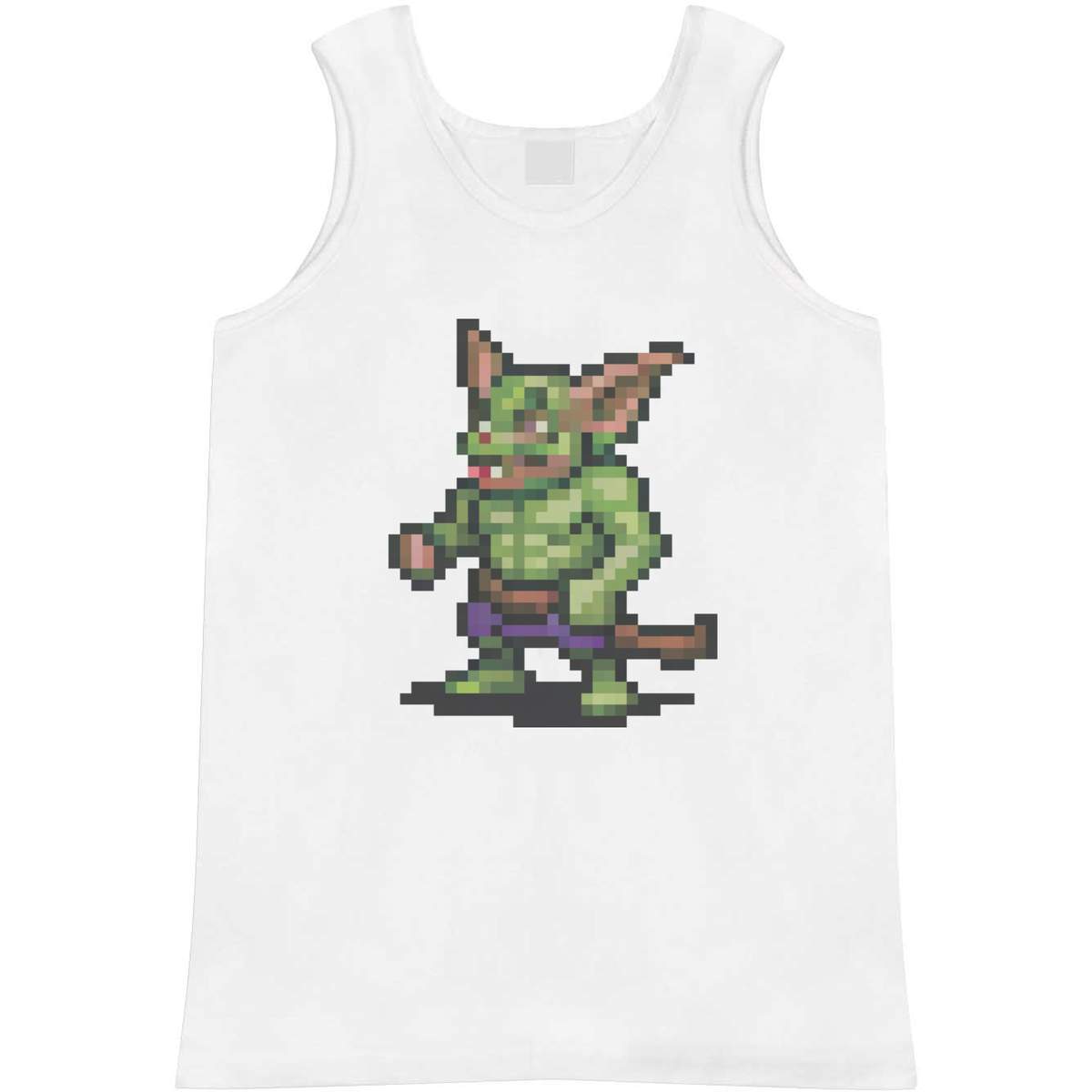 'Pixel Art Goblin' Adult Vest - White, S - Sleeveless Tank Top for Gym, Training, Running, Sports and Summer (AV00118155)