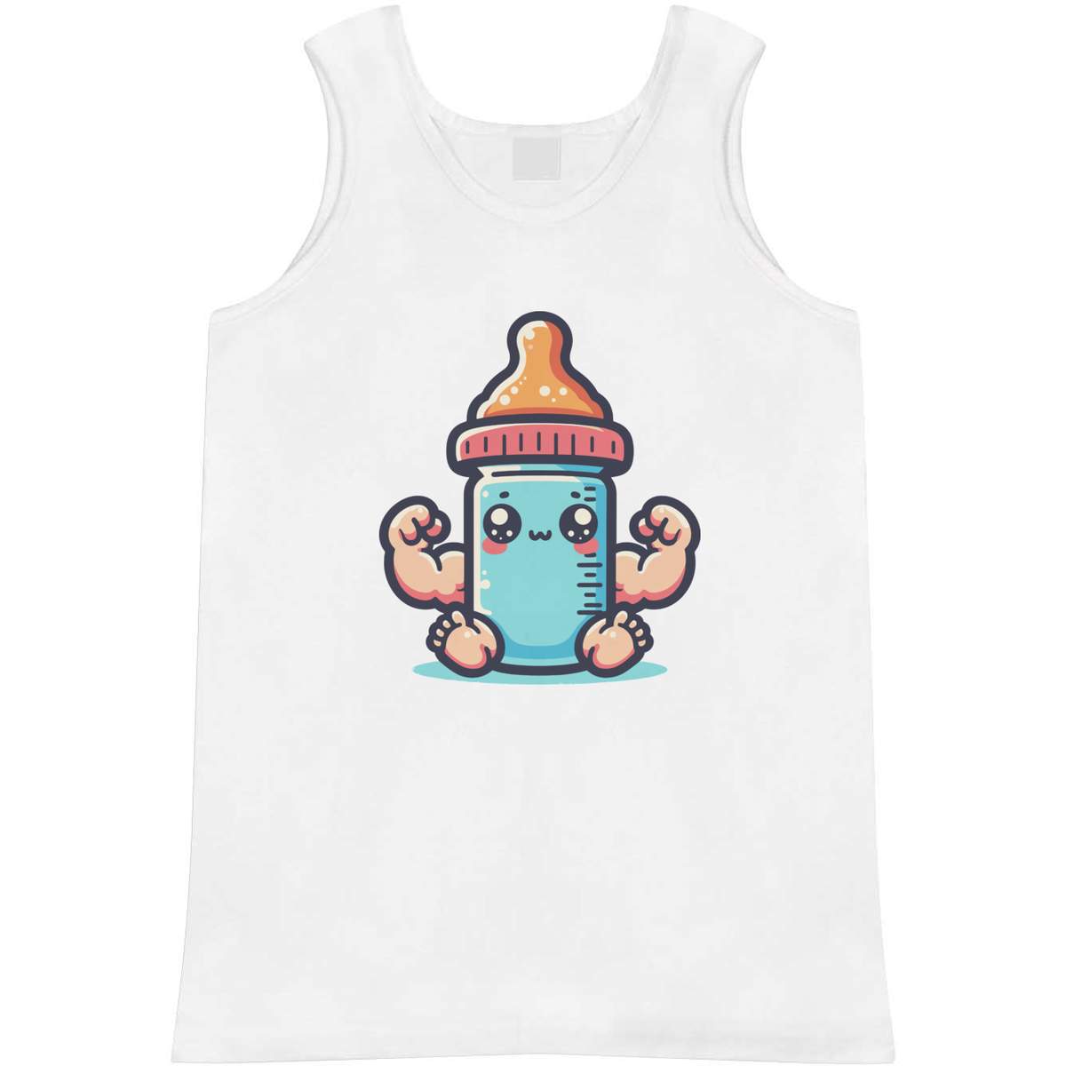Small 'Kawaii Baby Bottle with Muscles' Adult Vest / Tank Top (AV00121623)