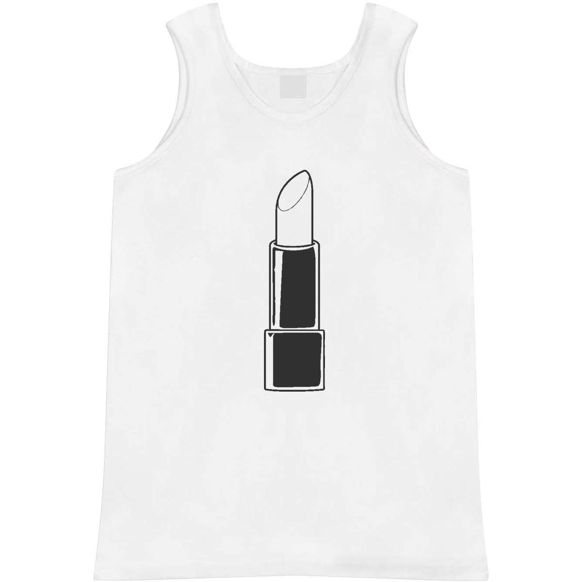 'Open Lipstick' Adult Vest - White, S - Sleeveless Tank Top for Gym, Training, Running, Sports and Summer (AV00122247)