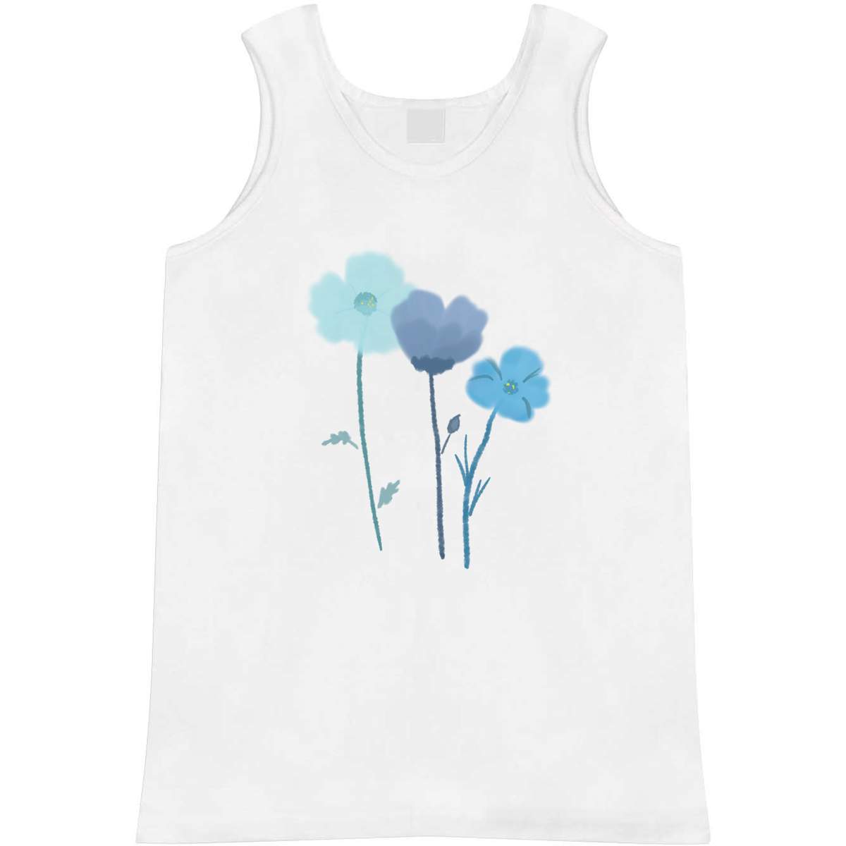 'Spring Flowers' Adult Vest - White, S - Sleeveless Tank Top for Gym, Training, Running, Sports and Summer (AV00122415)