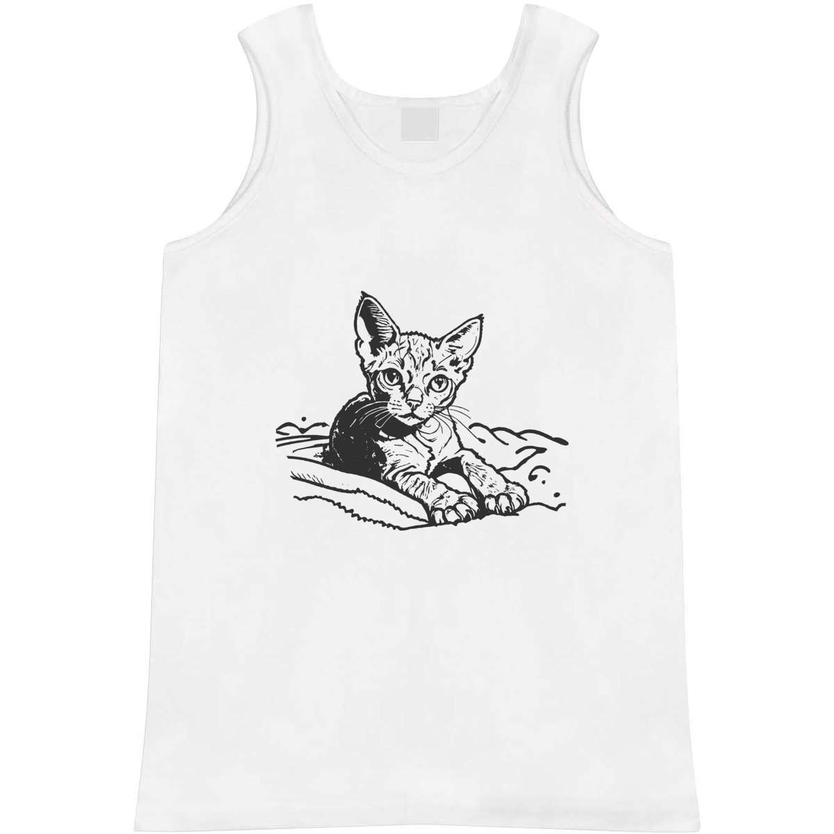 Small 'Rex Cat on Blanket' Adult Vest / Tank Top (AV00122943)