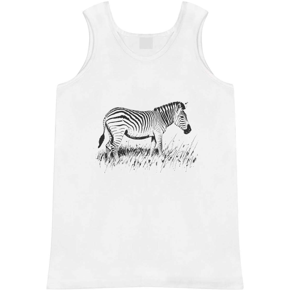 Small 'Zebra Grazing on Grass' Adult Vest / Tank Top (AV00123703)
