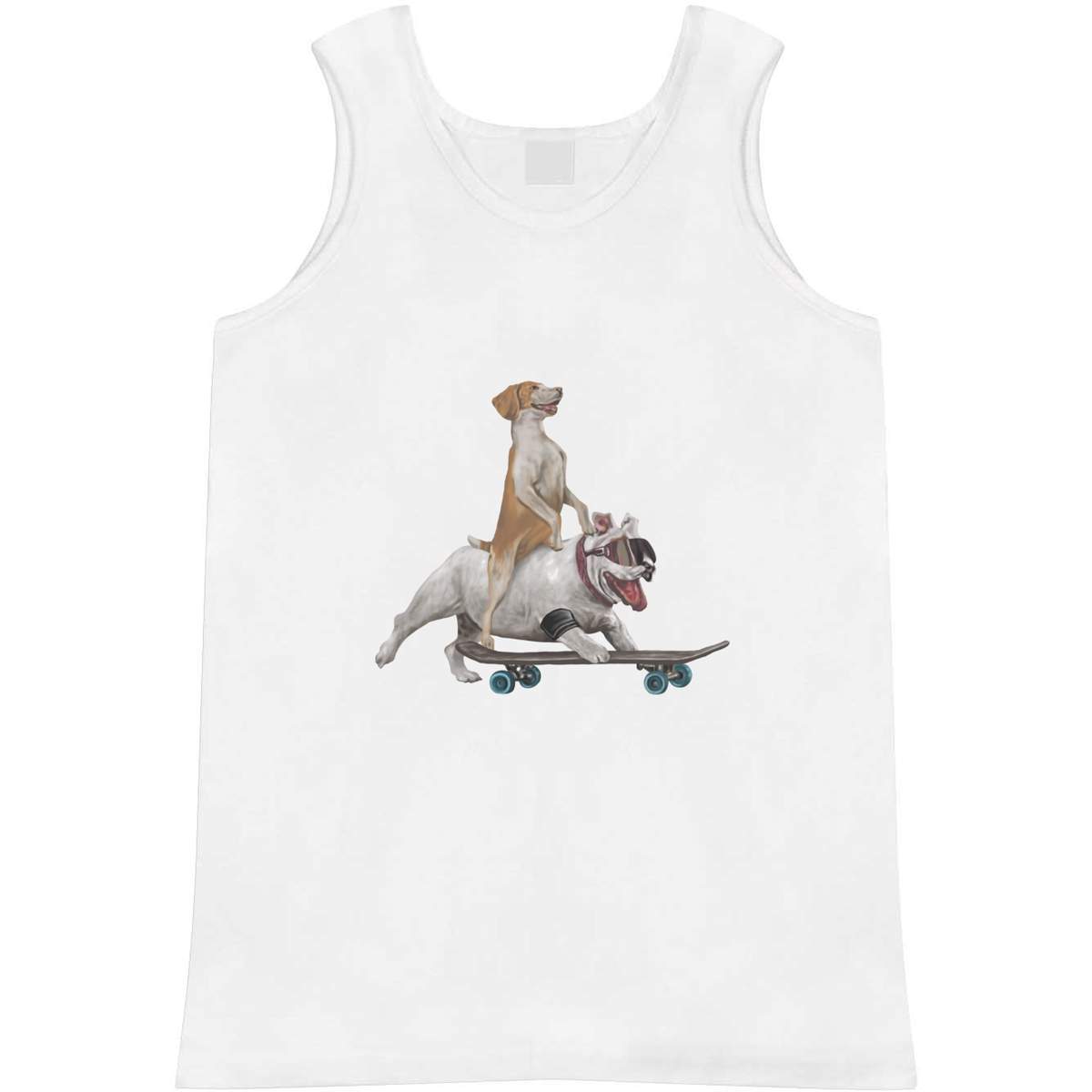 'Skateboarding Bulldog Adventure' Adult Vest / Tank Top (AV047124)