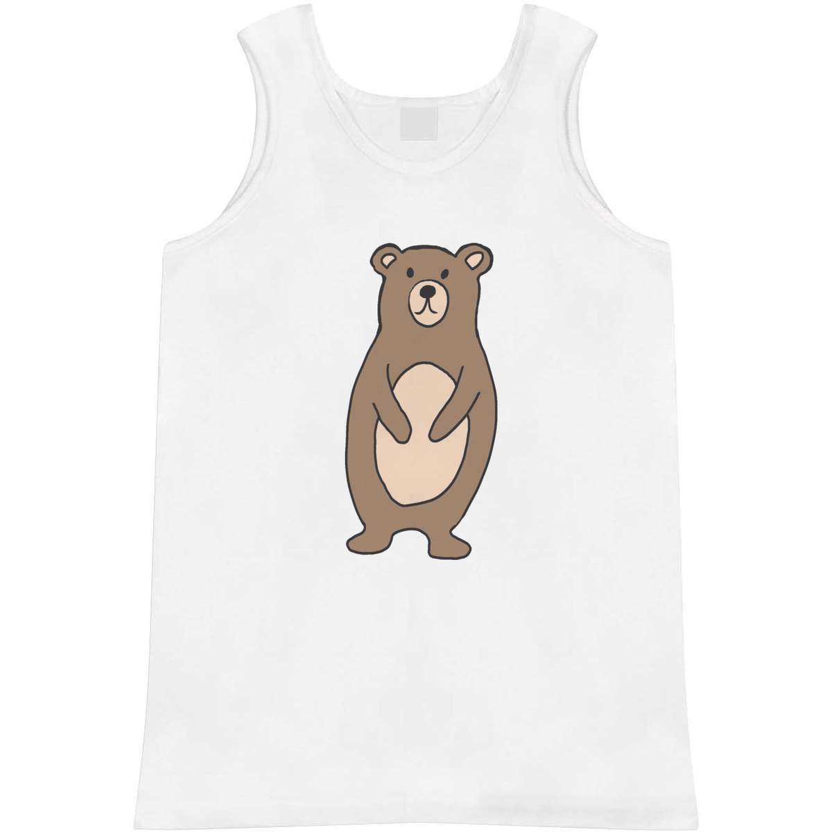 'Cute Brown Bear' Adult Vest / Tank Top - Sleeveless Top for Gym, Training, Running, Sports and Summer (AV047152)