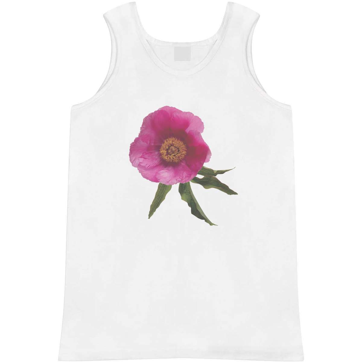 'Single Pink Peony Flower' Adult Vest / Tank Top - Sleeveless Top for Gym, Training, Running, Sports and Summer (AV048623)