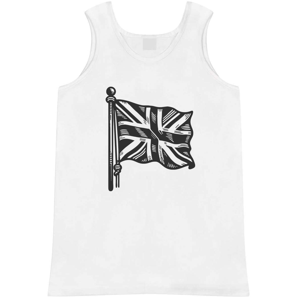 'Union Jack On Flag Pole' Adult Vest / Tank Top - Sleeveless Top for Gym, Training, Running, Sports and Summer (AV048728)
