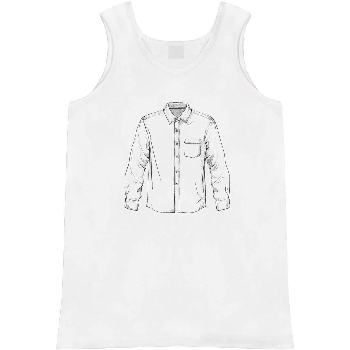 'Men's Shirt' Adult Vest / Tank Top - Sleeveless Top for Gym, Training, Running, Sports and Summer (AV048851)