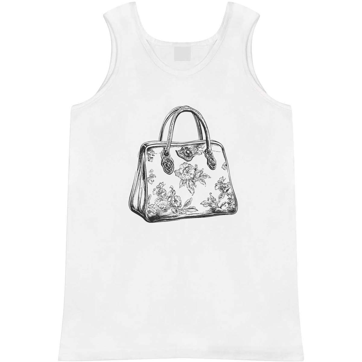 'Floral Handbag' Adult Vest / Tank Top - Sleeveless Top for Gym, Training, Running, Sports and Summer (AV049256)