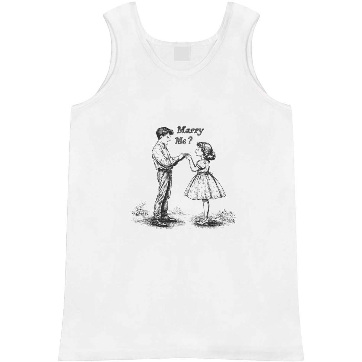 Small 'Marry Me? Boy and Girl' Adult Vest / Tank Top (AV00134207)