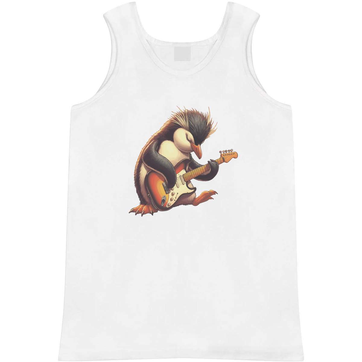 'Rockhopper Guitarist' Adult Vest - White, S - Sleeveless Tank Top for Gym, Training, Running, Sports and Summer (AV00135799)