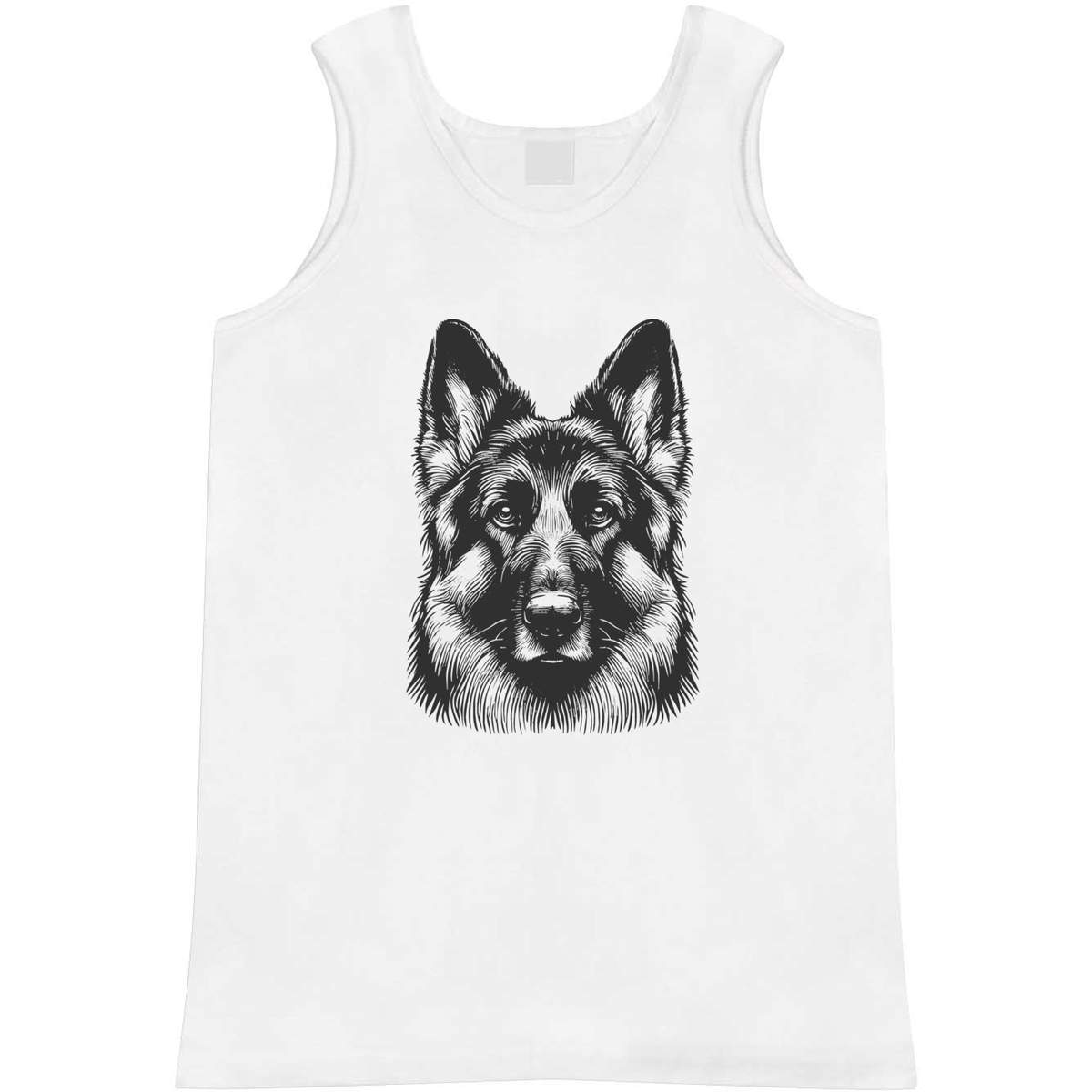 'German Shepherd Dog' Adult Vest - White, S - Sleeveless Tank Top for Gym, Training, Running, Sports and Summer (AV00136423)