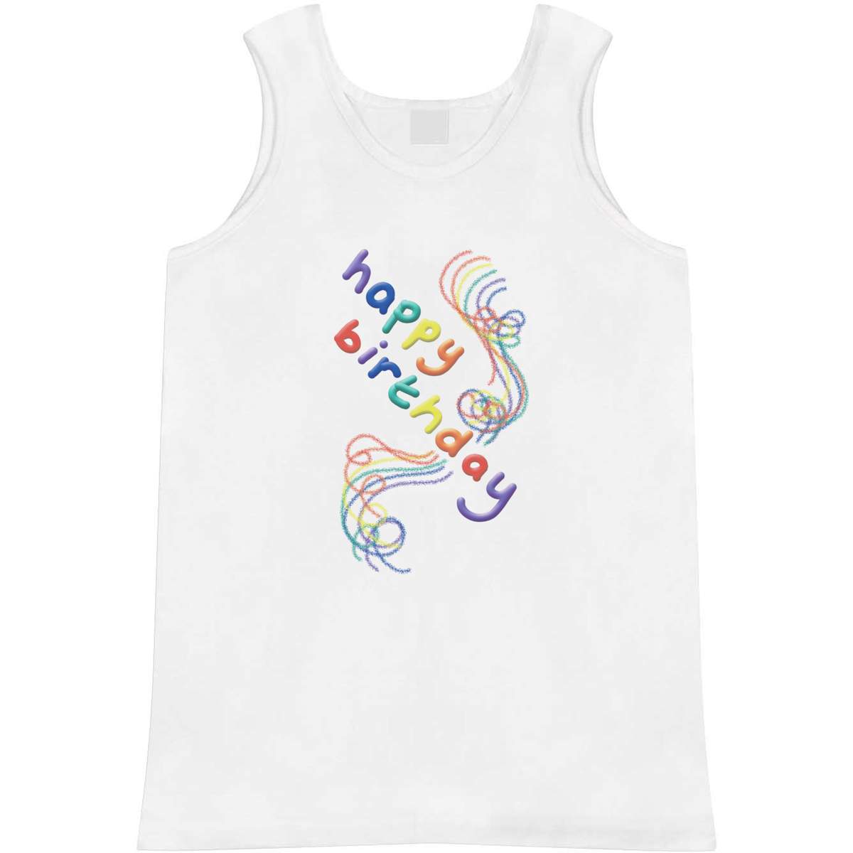 Small 'Happy Birthday Rainbow ' Adult Vest / Tank Top (AV00139439)