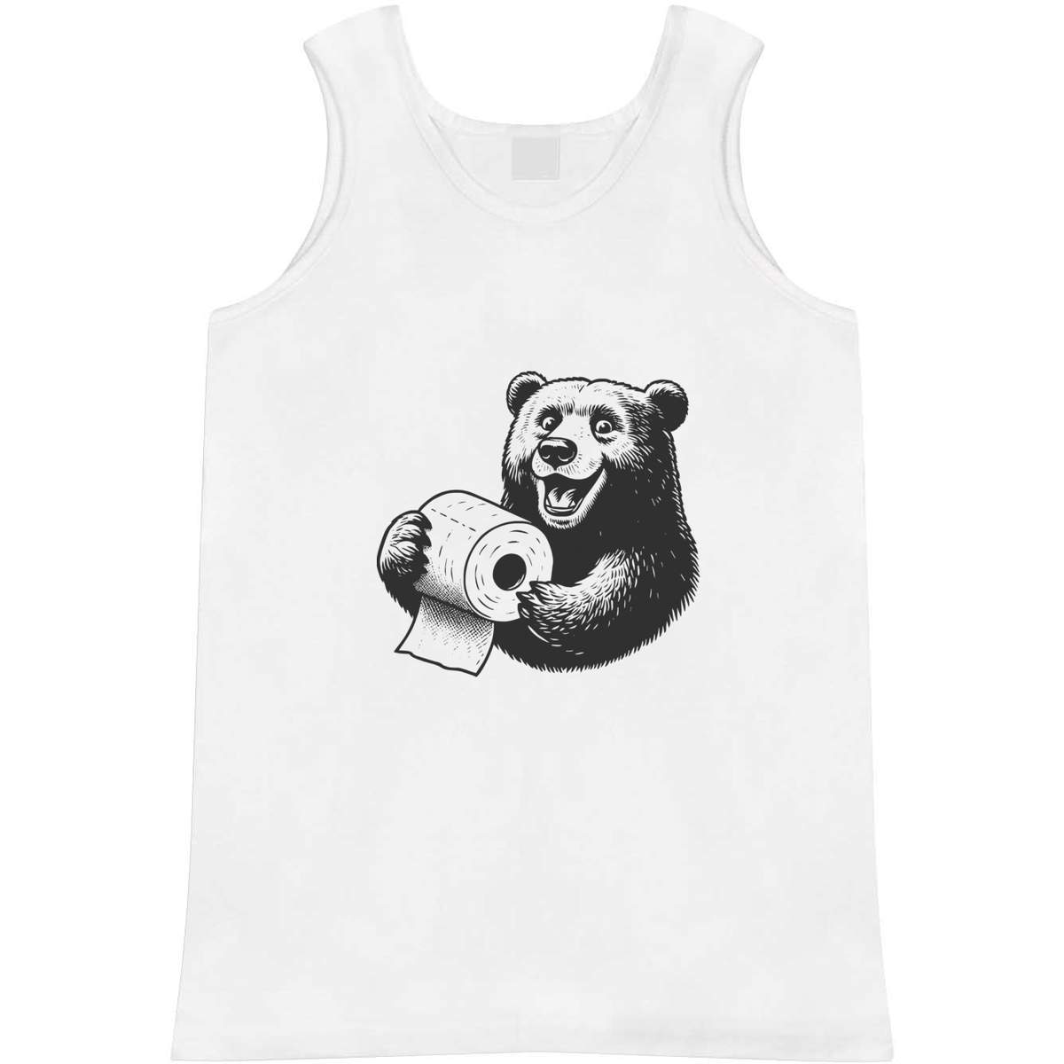 'Bear Holding Toilet Paper' Adult Vest / Tank Top (AV051158)
