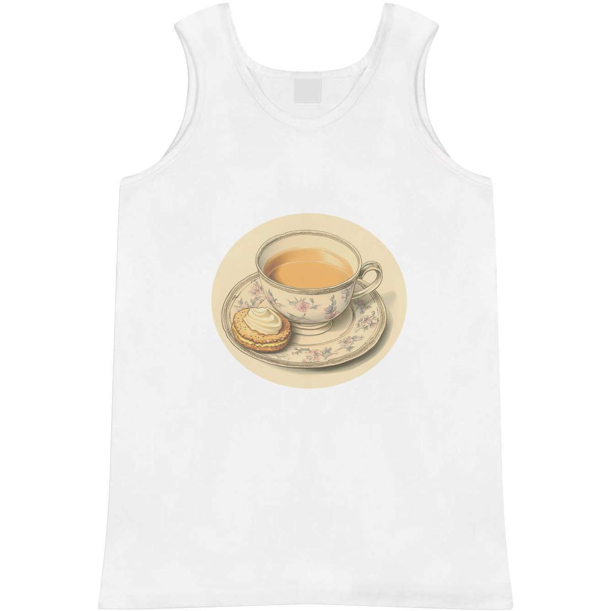 Small 'Cup of Tea with a Custard Cream Biscuit' Adult Vest / Tank Top (AV00142823)