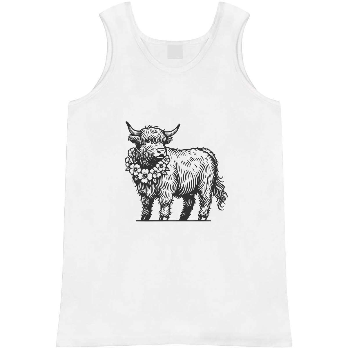 'Highland Cow With Flower Garland' Adult Vest / Tank Top (AV051666)