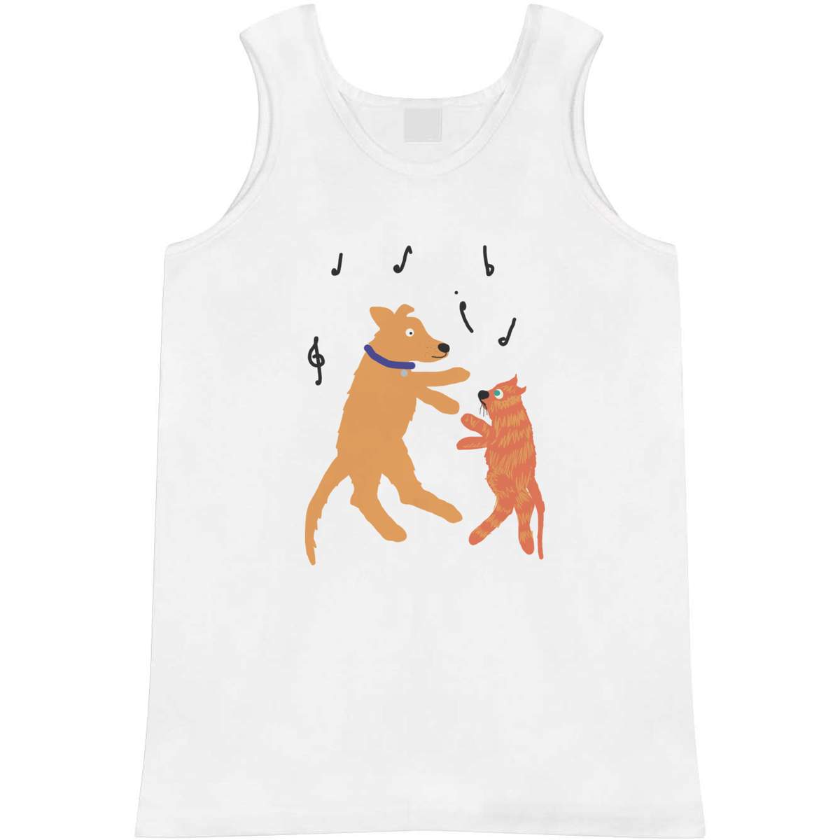Small 'Dancing Dog And Cat' Adult Vest / Tank Top (AV00144555)