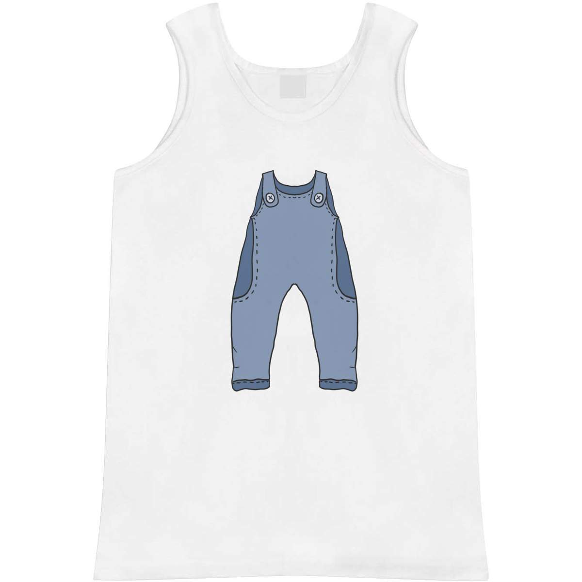 'Blue Dungarees' Adult Vest / Tank Top - Sleeveless Top for Gym, Training, Running, Sports and Summer (AV052147)