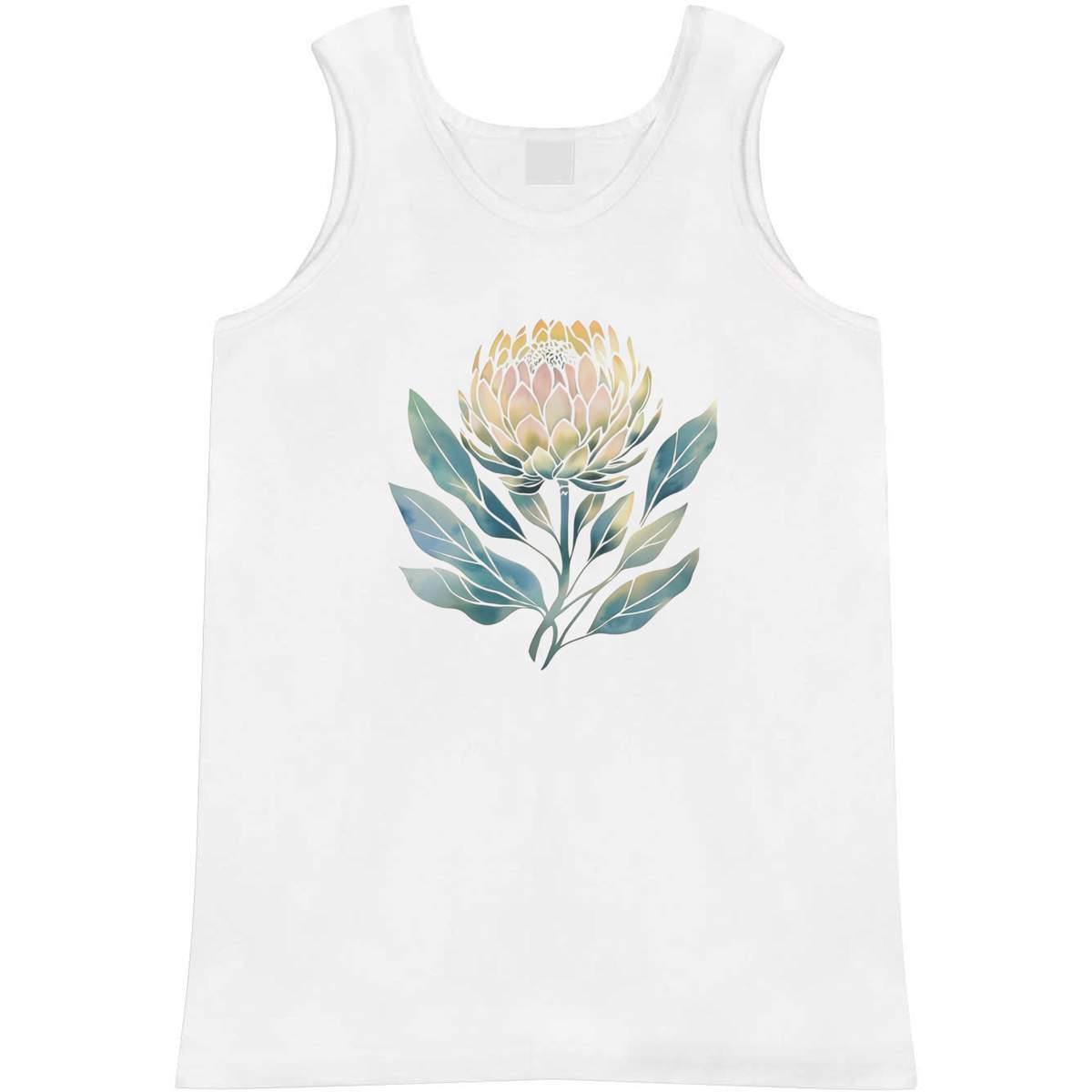 'Protea Flower with Leaves' Adult Vest / Tank Top - Sleeveless Top for Gym, Training, Running, Sports and Summer (AV052383)