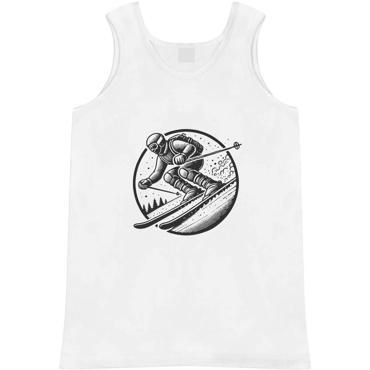 'Downhill Skier' Adult Vest / Tank Top - Sleeveless Top for Gym, Training, Running, Sports and Summer (AV052624)