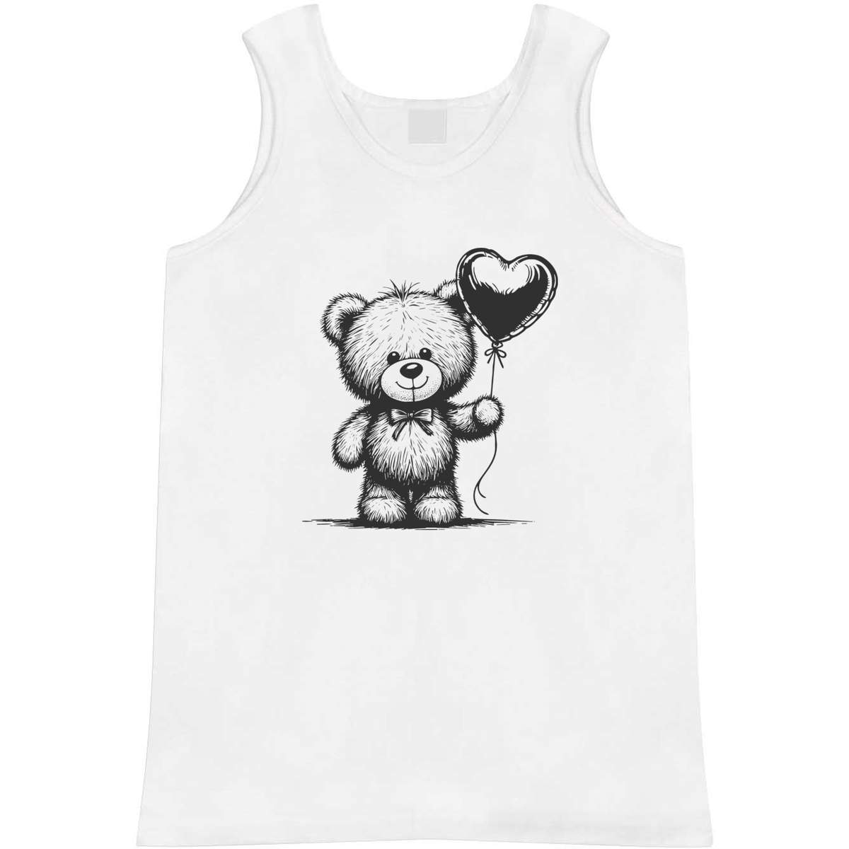 'Teddy & Heart Balloon' Adult Vest / Tank Top - Sleeveless Top for Gym, Training, Running, Sports and Summer (AV052737)