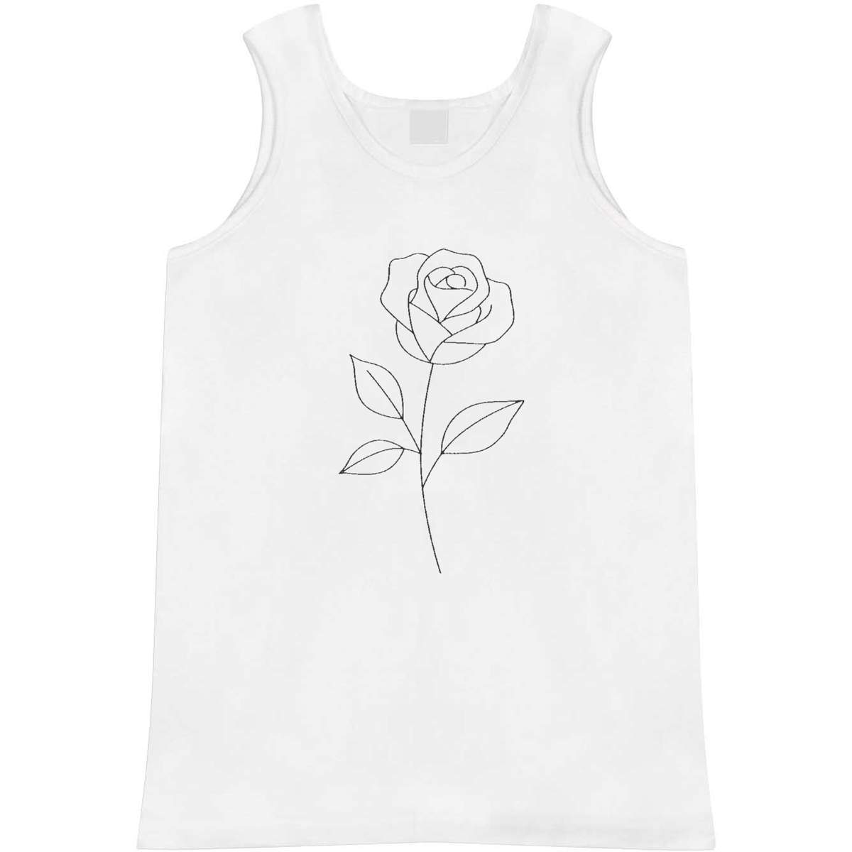 'Single Rose' Adult Vest / Tank Top - Sleeveless Top for Gym, Training, Running, Sports and Summer (AV053402)