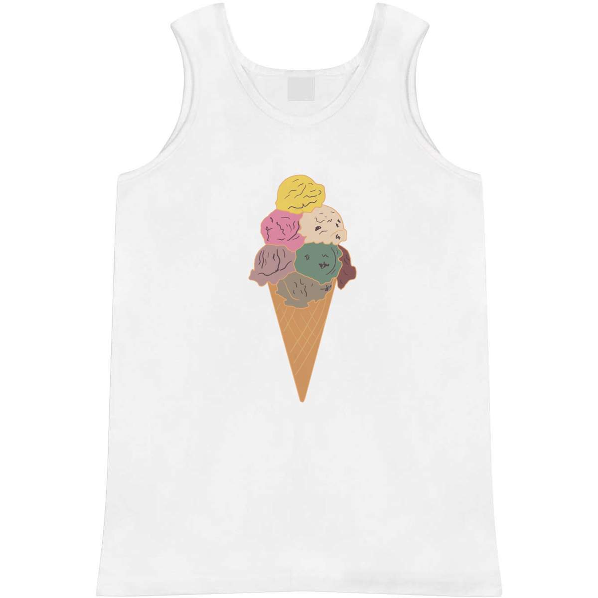 'Ice Cream Sugar Cone ' Adult Vest / Tank Top - Sleeveless Top for Gym, Training, Running, Sports and Summer (AV054381)