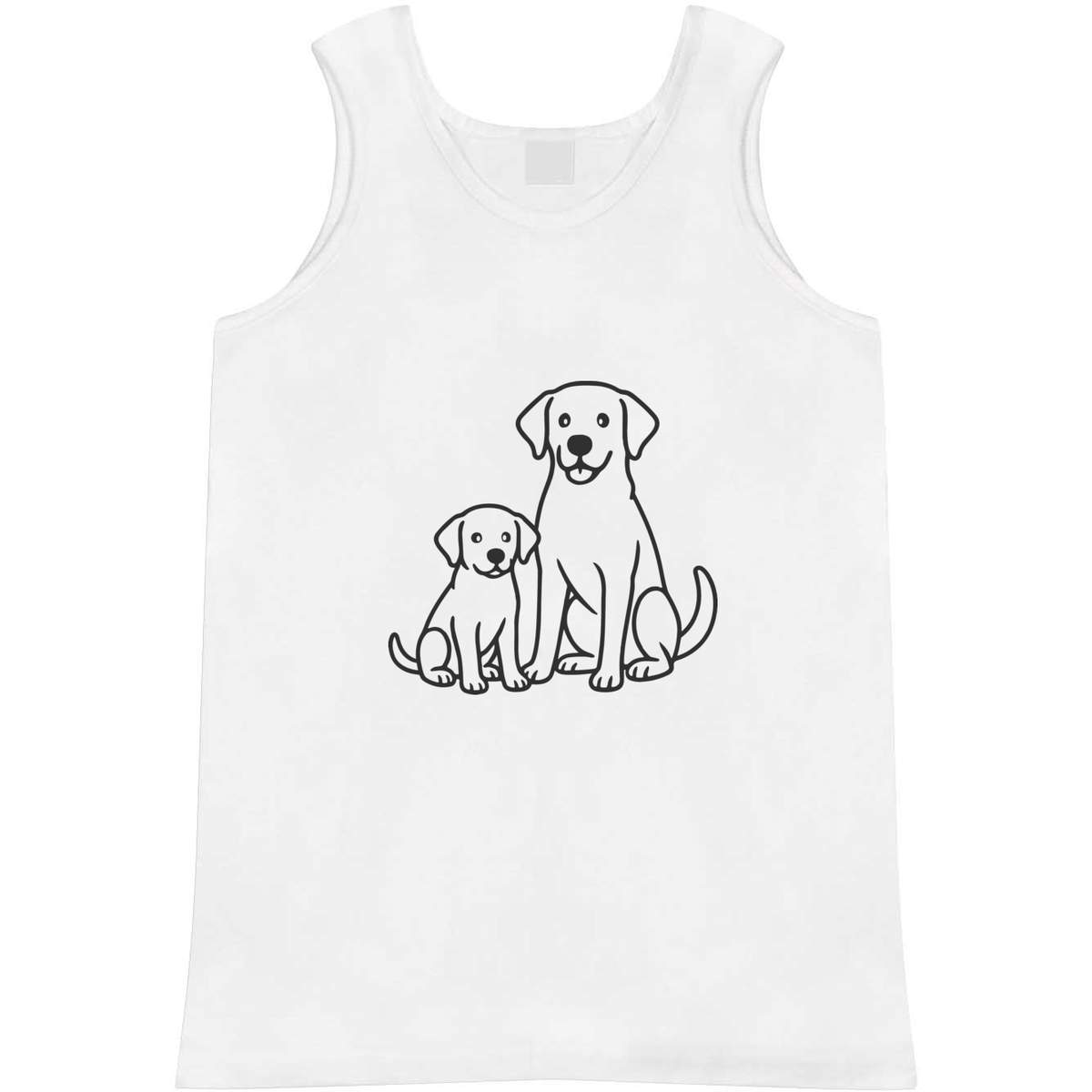 'Labrador Adult and Puppy' Adult Vest / Tank Top - Sleeveless Top for Gym, Training, Running, Sports and Summer (AV054443)