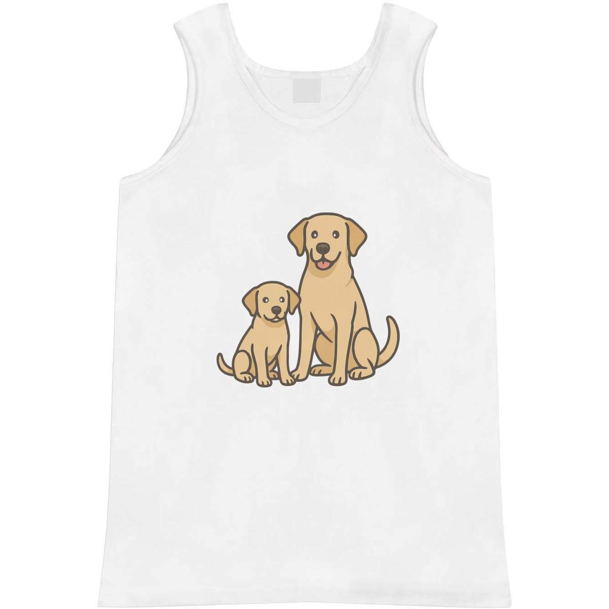 'Labrador Adult and Puppy' Adult Vest / Tank Top - Sleeveless Top for Gym, Training, Running, Sports and Summer (AV054444)