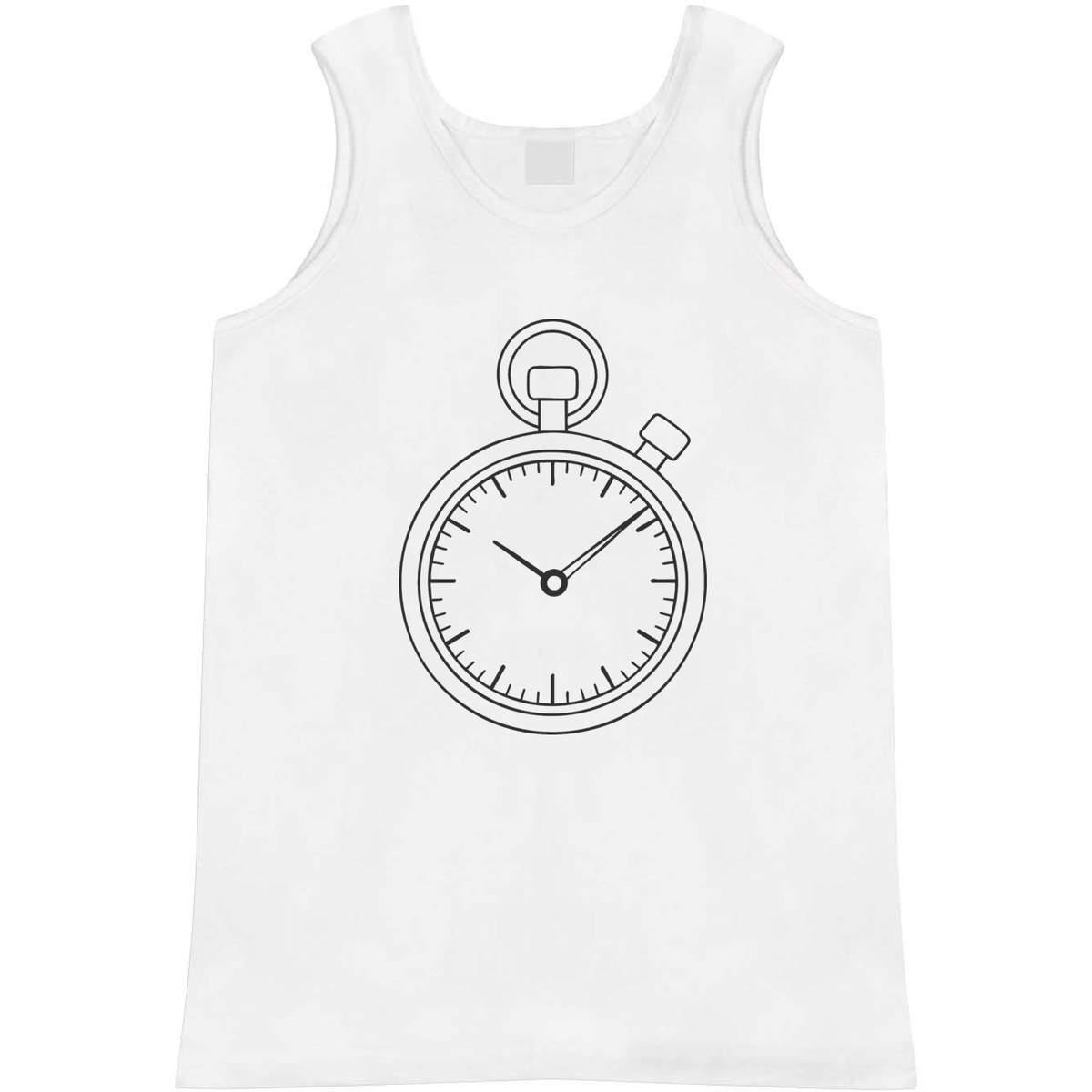 'Stop Watch' Adult Vest / Tank Top - Sleeveless Top for Gym, Training, Running, Sports and Summer (AV054514)