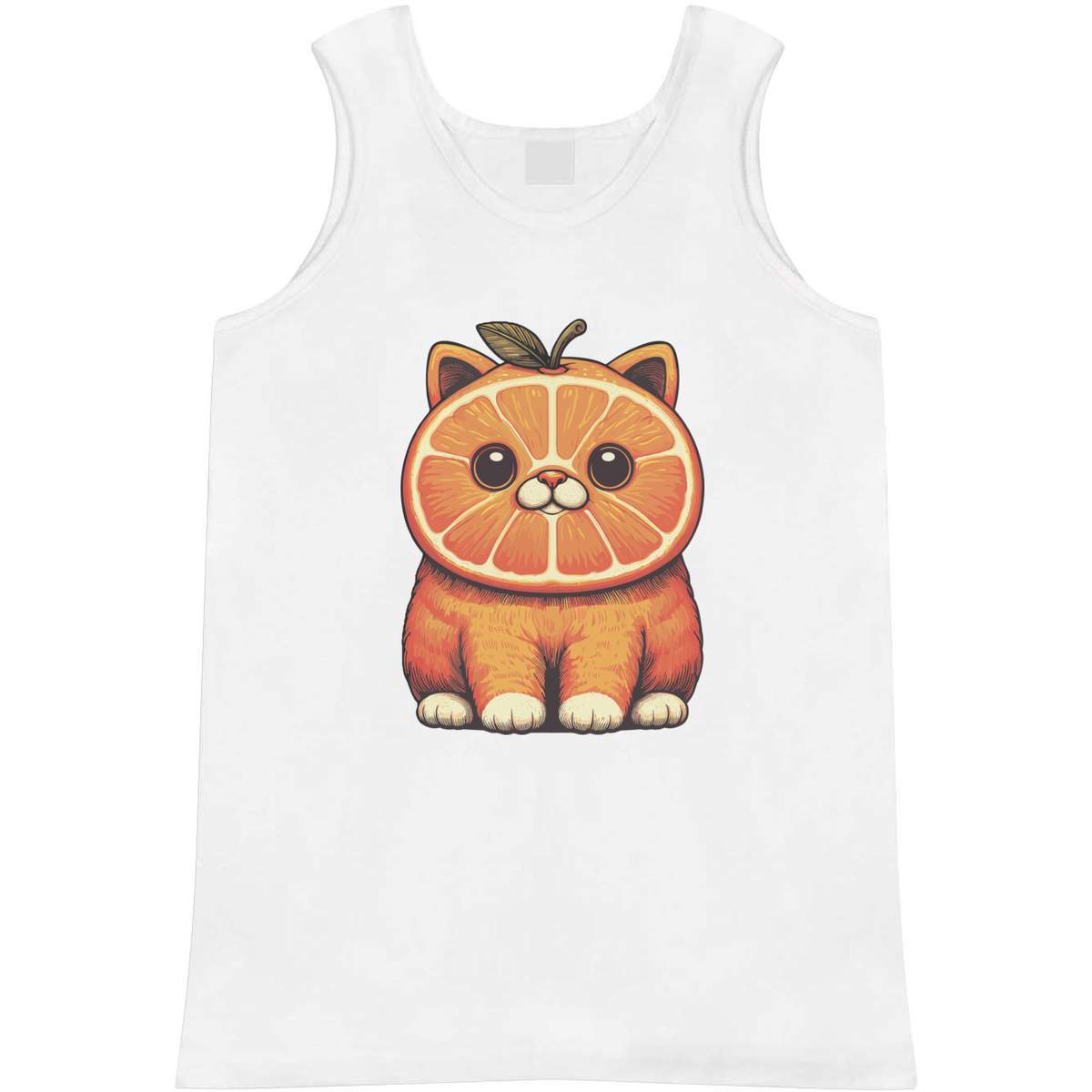 'Funny Orange Cat' Adult Vest / Tank Top - Sleeveless Top for Gym, Training, Running, Sports and Summer (AV054833)