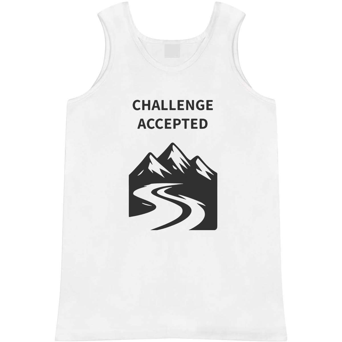 'Skiing Challenge Accepted' Adult Vest / Tank Top - Sleeveless Top for Gym, Training, Running, Sports and Summer (AV055348)