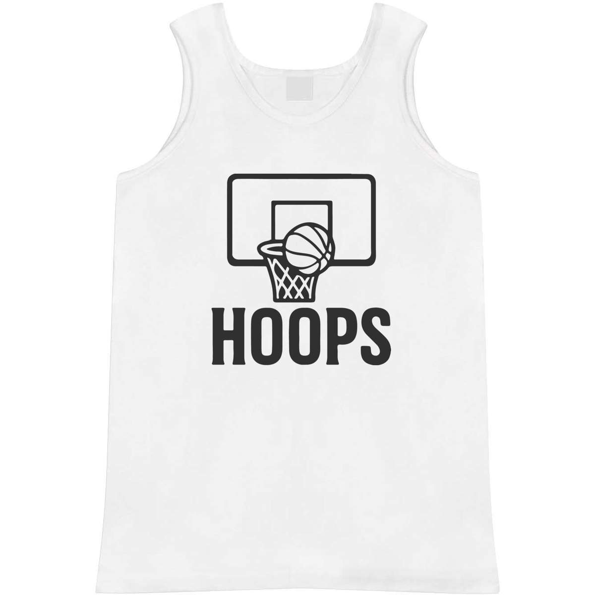 'Basketball Hoops Design' Adult Vest - White, S - Sleeveless Tank Top for Gym, Training, Running, Sports and Summer (AV00157523)
