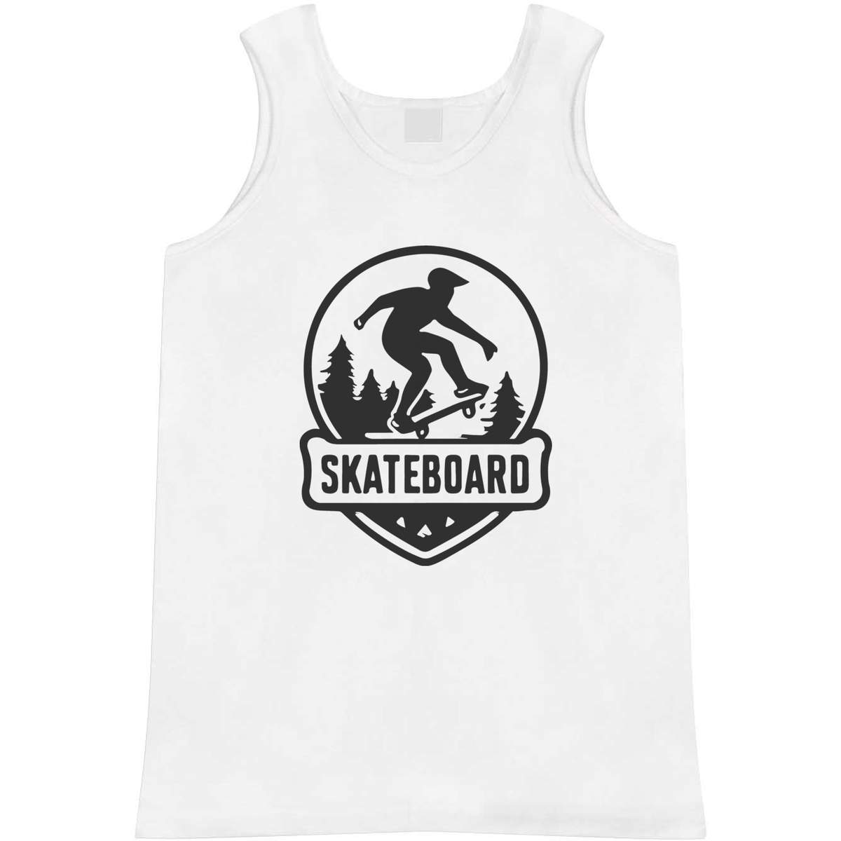 'Skateboarding Emblem' Adult Vest / Tank Top - Sleeveless Top for Gym, Training, Running, Sports and Summer (AV055522)