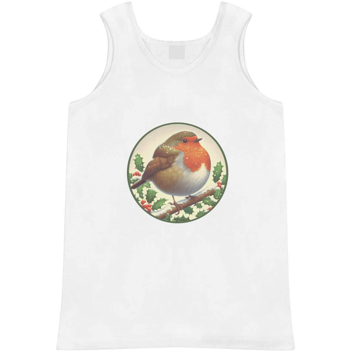 'Whimsical Round Robin' Adult Vest / Tank Top - Sleeveless Top for Gym, Training, Running, Sports and Summer (AV056028)