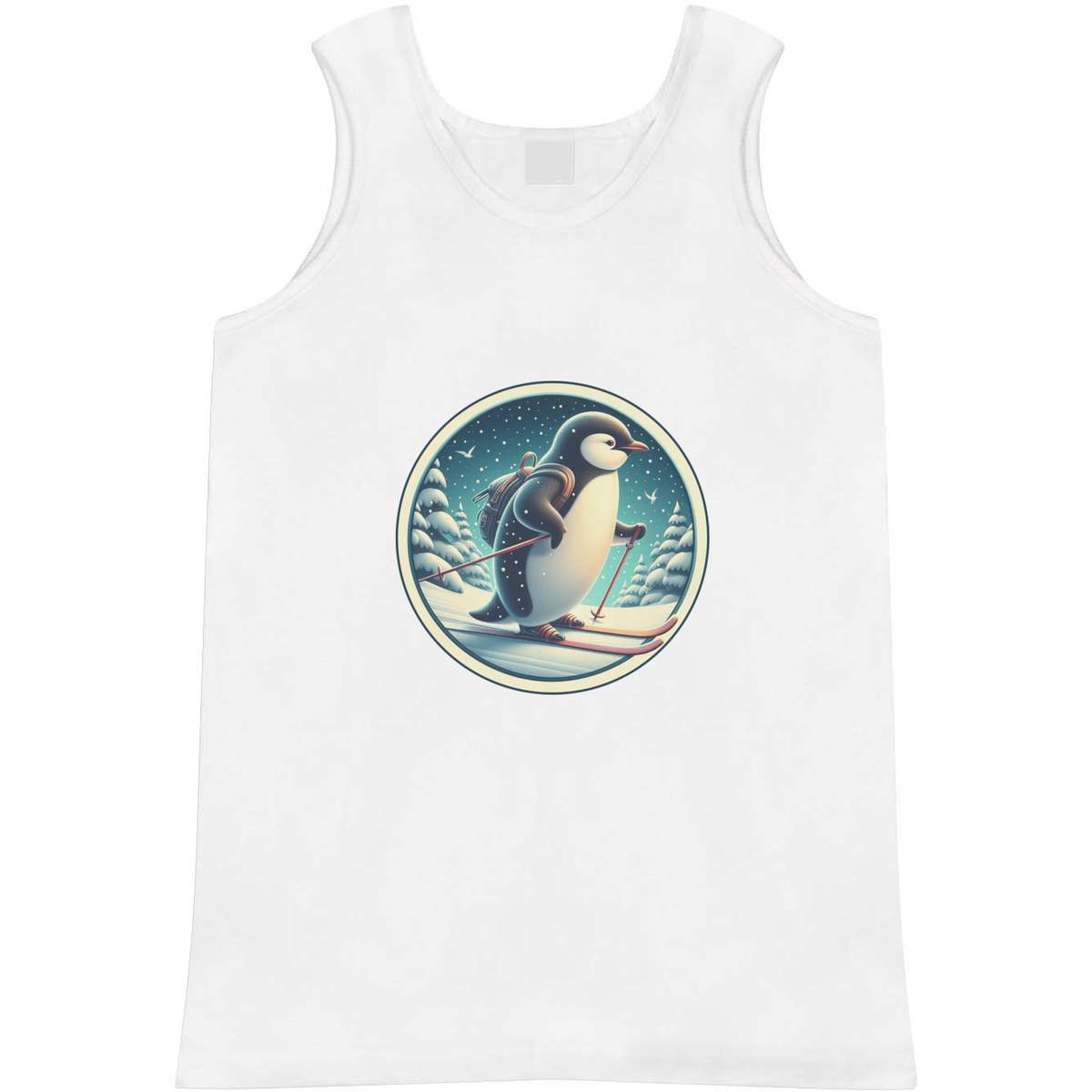 'Cute Penguin Winter Skiing Trip' Adult Vest / Tank Top (AV056313)