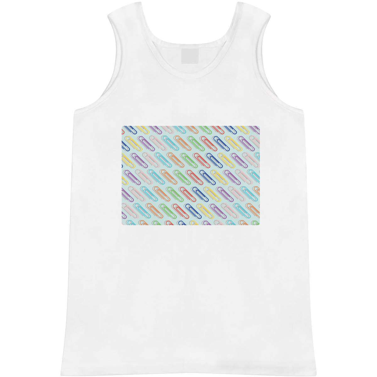 'Paper Clips Pattern' Adult Vest / Tank Top - Sleeveless Top for Gym, Training, Running, Sports and Summer (AV056340)