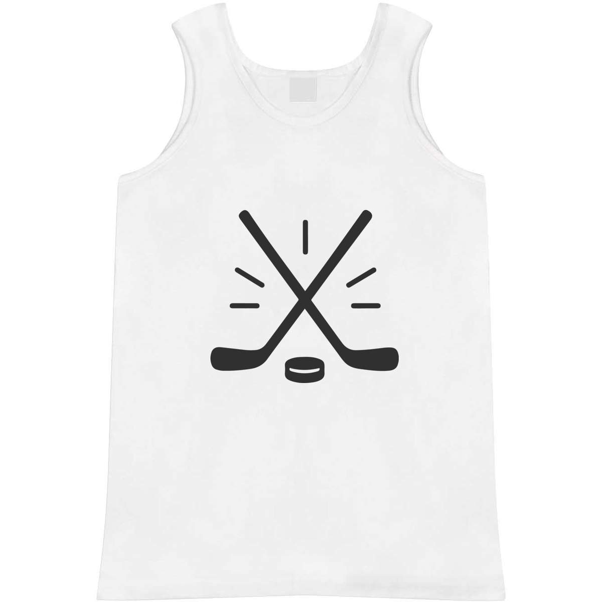 'Hockey Sticks and Puck' Adult Vest / Tank Top - Sleeveless Top for Gym, Training, Running, Sports and Summer (AV056540)