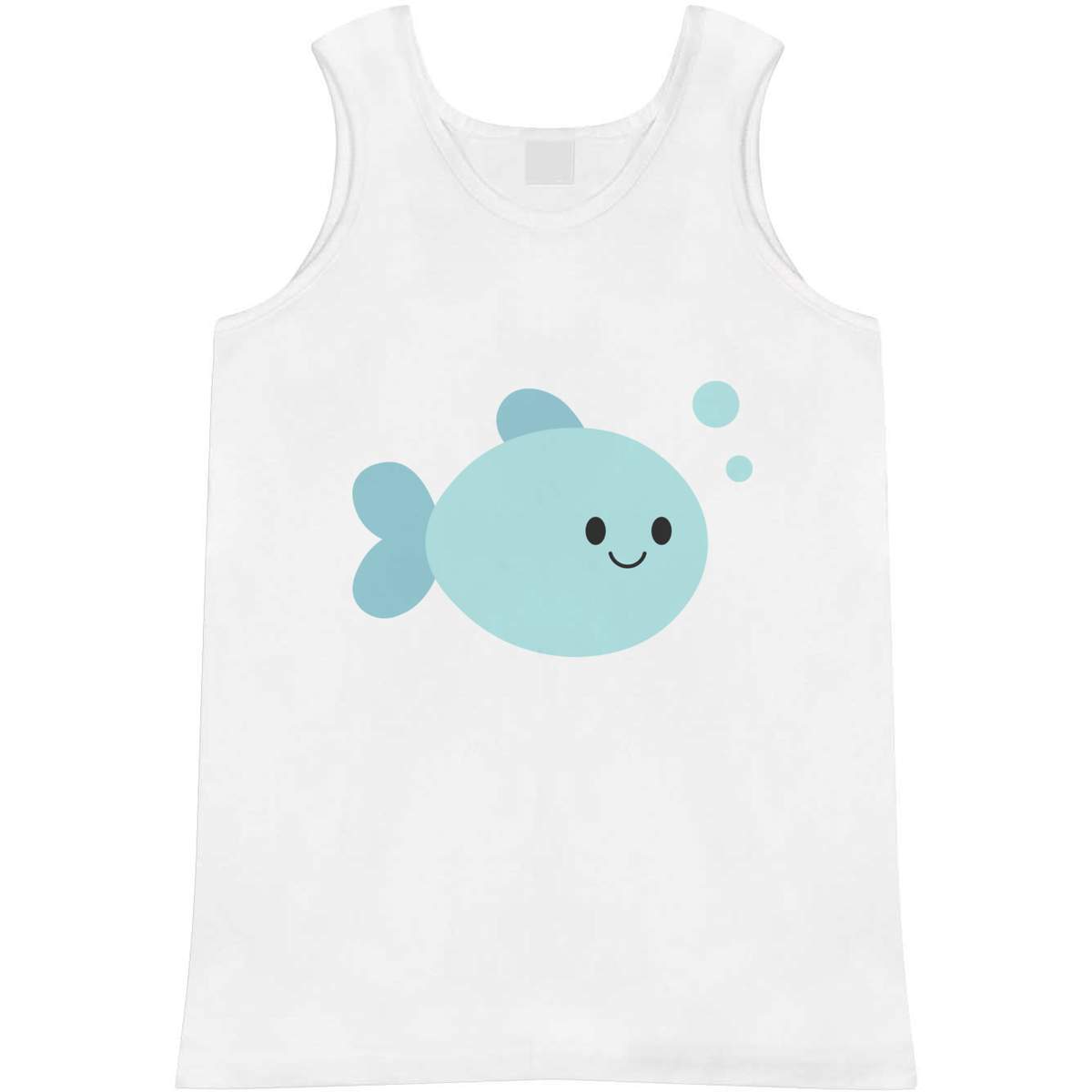 'Happy blue Fish' Adult Vest / Tank Top (AV056805)
